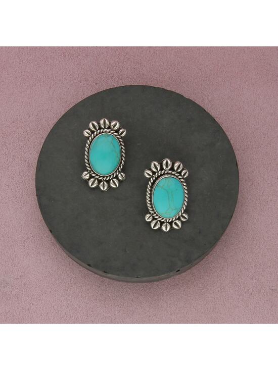 MEXICANA Jewelry - mexico sterling silver vintage braided turquoise clip-on earrings